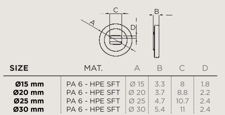 Slotted Button BF 30 mm - DUE EMME - Image 2